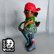 Load image into Gallery viewer, Jilly - the Pizza eating Skater girl – glitter board and cap
